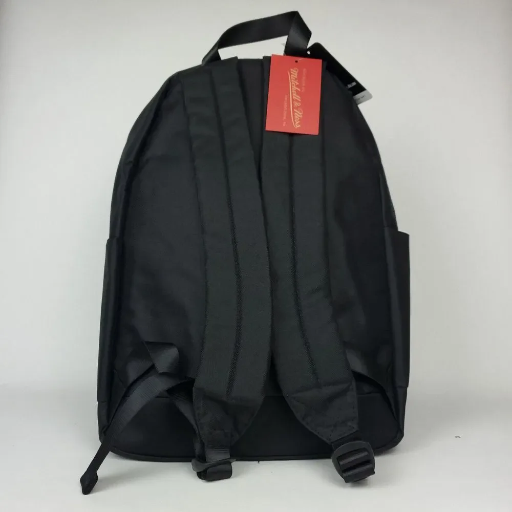 Chicago Bulls Mitchell & Ness NBA Backpack 2 Zipper‎ Pockets 3D Logo Black NWT